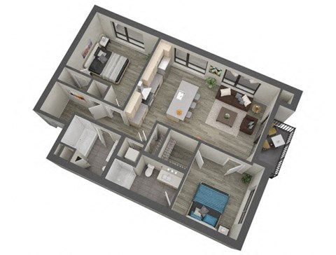 Regina Floor plan 1,050 Sq.Ft. at The Whit, Minnesota, 55404